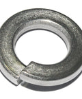 Split lock washer for 5/16 in screws, 18-8 stainless steel, front view.
