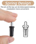 Close-up of 24pcs Cabinet Door Repair Pins, Spring Loaded Pin with telescopic design for furniture door panels and blinds, black