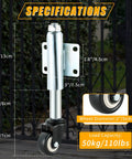 Two Inch Spring Loaded Gate Caster With TPU Wheel Heavy Duty Single Pack For Doors And Gates Load Capacity Up To 110 Lbs