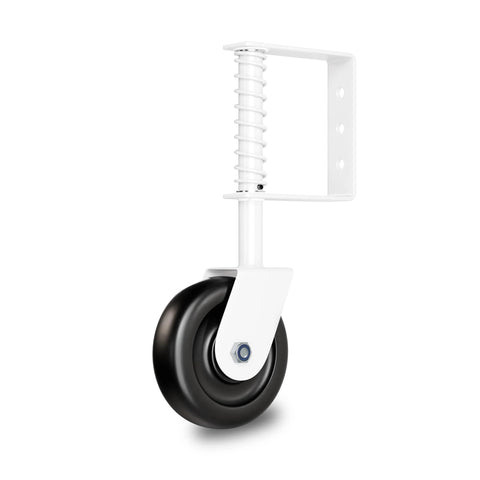 4.3 Inch Spring Loaded Gate Wheel Caster For Outdoor Gates Heavy Duty Fence Gate Wheel With Shock Absorbing Spring 200 Lbs Capacity Durable PP