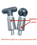 T knob Spring Loaded Pop Pin Spring Loaded Zinc Plated Steel Plunger with T-Handle and round nut, welding points marked