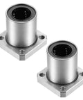 Smooth, precise linear movement with a pair of square flange bearings featuring a 20mm bore, 32mm OD, and 42mm length; sealed on both sides for longevity, ideal for CNC guides and automation axes along sturdy guide bars.