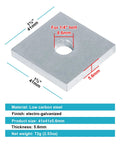 Twenty Pack Square Strut Washer Plates For One And Five Eighths Inch Strut Channel With Five Sixteenths Inch Bolt Hole For Use With Quarter Inch Bolts
