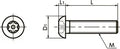 Technical drawing of ✝️ SRBS-M4-25 NBK Hexalobular Button Head Cap Screws - Pin-20-Pack NBK - Made in Japan with dimensions.