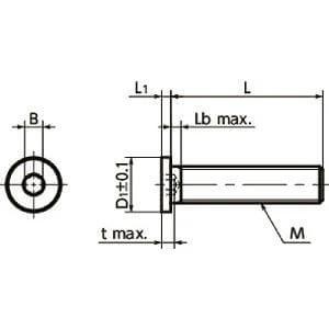 Technical drawing of SSHS-M10-20-SD NBK Length Socket Head Cap Screws, shows dimensions for extreme low & small head, Japan made, 1-pack.