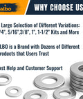 ALBO stainless steel fender flat washers 1/4 in x 1-1/4 in (100 pcs) with ALBO logo