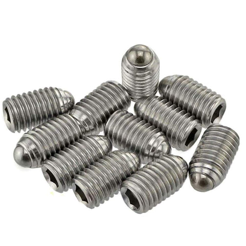 Premium Stainless Steel M3 x 6mm Hex Socket Spring Ball Point Grub Screws Set in SUS304 for Precision Mechanical Assemblies, 20 Pieces
