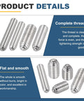 Industrial Grade Stainless Steel Ball Point Set Screws M8x30mm 304 Stainless Hex Socket Spring Plungers Grub Screw Pack Of 6