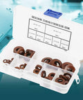 Assorted stainless steel Belleville disc springs for heavy loads and shock absorption in a storage case