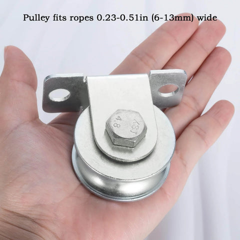 Cable Pulley 48mm Wheel Wall Mount, Bearings Inside, Stainless Steel Rope Pulley for Pulley System, Sliding Gate, Load 1100 LB, 1Pcs