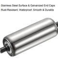 Conveyor Roller 2" Diameter 6" Length, 2 Pack Stainless Steel Gravity Transmission Replacement Part Galvanized End, Silver
