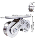 Stainless steel double wheel track pulley with measurements for industrial use; Pulley,Pulley Wheel, Double Wheel Track Pulley