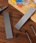 6 Piece Stainless Steel Flange Wedge Set For Lathe Machines 18x32x152mm Beveled on workbench with tools