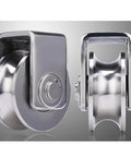 Pulley,Pulley Wheel, 2pcs Heavy Duty Track Pulley,304 Stainless Steel Translation Directional Roller,for Round Tube,Wire Rope Rail