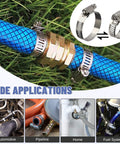 200 Piece Hose Clamp Set 304 Stainless Steel Adjustable Worm Gear Clamps From Quarter Inch To Two Inches 6 To 51 Mm Includes Eight Size Sets For Fuel Line Plumbing Automotive Pipe Radiator Garden With Socket Wrench And Screwdriver