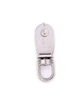 Front view of Stainless Steel M15 Wheel Swivel Pulley Block Heavy Duty Steel Single Wheel Swivel Lifting Rope Pulley for Wire Rope