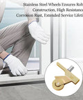 Person installing Four Pack Sliding Screen Door Rollers Replacement For Doors Stainless Steel Construction 1 Inch Concave Ball Bearing Wheels Top And Bottom Replaces B701 B702 B814 For Smooth Glide In Coastal And Humid Environments