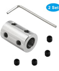 Two Piece Stainless Steel Shaft Couplings 5 Mm To 8 Mm Bore For 3D Printers Two Pack with screws and hex key