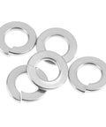 Six stainless steel split lock washers (10#) for screws and bolts.