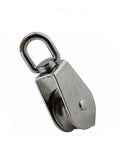 5-Pack Stainless Steel 304 Single Sheave Swivel Eye Rope Pulley 50mm Rigging Hardware Lifting Swivel Pulley