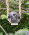 Front view of Grooved Wheel Pulley Block Pulley Wheel Stainless Duplex Bearing Silent Detachable for material handling
