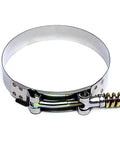 Spring Loaded Stainless Steel T Bolt Clamp SAE 108 For 4 Inch ID Hose Polished 1 Piece Fits 4.25 To 4.57 Inch