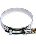 Spring Loaded Stainless Steel T Bolt Clamp SAE 124 For Four Point Five Inch Inner Diameter Hose Polished Finish One Piece