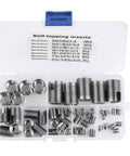 Stainless Steel Inner Thread Self Tapping Thread Inserts Set With Storage Case 50Pcs M3 M4 M5 M6 M8 M10 in clear case