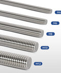 Four Pcs M6 255mm Fully Threaded Stainless Steel Rods With Nuts Right Hand Threads 304 Grade Rust Resistant 10 Inch Long High Strength