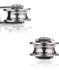 Front and side view of 2pcs Heavy Duty Track Pulley, 304 Stainless Steel Translation Directional Roller for sliding door use, 25mm.