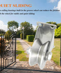 3in Stainless Steel Sliding Gate Wheels V Groove Track Roller Heavy Duty Pulley Smooth Rolling Double Bearing Plate Caster