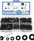 Stainless Steel Washer Set For Blind Rivets, Backup Washers 3/32 To 1/4 Inch in plastic case with sizes labeled.