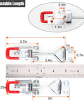 Heavy Duty Adjustable Toggle Clamp Latch Set With Locking Feature Supports 551 Lbs Hold Stainless Steel 6 Pack measurements