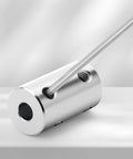 Six Piece 8mm Shaft Couplers Set showing steel coupler with set screw connections for machines and robots.