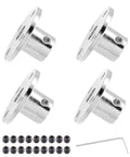 4 Piece 6mm Flange Coupling Connector Set With Rigid Shaft Hub And Wrench Includes 4 Flange Couplings 8 Fastening Screws And M3 Wrench For RC Motors And Model Gear Systems Precision Plated Steel