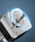Close-up of 3D Printer Stepper Motor 42-34, 2 Phases 1A 1.8 Degrees 0.4 N.M with visible shaft, for Creality Ender-3 and CR-10 Series E-axis.