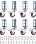 Storage Rack Caster Wheels 8 Pack with 3 Inch Polyurethane Wheels, heavy duty casters with locking design and mounting hardware.