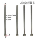 Straight Punching Ejector Pin For Plastic Injection Molding 65Mn Round Tip Hardened Alloy Steel with dimensions labeled