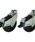 Stryker Stretcher 6" x 2" Replacement Casters with Brakes, metal and rubber wheels, side view, brake mechanism visible