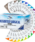 Mixed Suture Thread With Needle Set For Med Practice And First Aid Demos, Absorbable Chromic Catgut And Non Absorbable Nylon Silk Variety