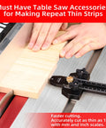 Thin Rip Jig For Table Saw And Band Saw Easy To Use Guide For Repetitive Narrow Strip Cuts In Woodworking in use.