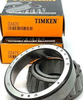 Single Row Tapered Roller Bearing 02475 02420 with 1.25 inch bore, alongside branded packaging.