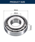 Compact, pre lubricated tapered roller bearing cone cup set with 25mm bore, 62mm OD, 18.5mm thick, model 30305, chrome steel GCr15.
