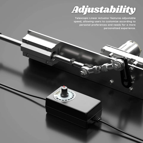 DIY Reciprocating Linear Actuator Stroke 2cm-8cm Adjustable Telescopic Motor with Speed Controller 24V 120RPM shown with controller