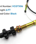 6 ft Vernier Adjustable Lock Cable with stainless core, dual ball locks, and black removable head, VCGTX06 part number visible