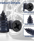 Screw in Tire Plugs, 70 Pcs Tire Repair Screws, Tire Repair Rubber Nail Kit close-up showing rubber and cross design.