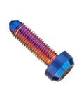Titanium M7 24.5mm Pitch 1.0 Bolt Spline Socket Forged Head Split Rim Wheels Screws Pack of 4 (Burnt Blue) close-up view