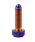 Burnt blue Titanium M7 24.5mm Pitch 1.0 Bolt Spline Socket Forged Head Split Rim Wheels Screws with threaded design