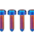 Titanium M7 24.5mm Pitch 1.0 Bolt Spline Socket Forged Head Split Rim Wheels Screws Pack of 4 (Burnt Blue)
