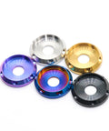 UFO Head Titanium Washers Set M4 To M10 Burnt Blue Belleville CNC Machined 4 Pack in various colors